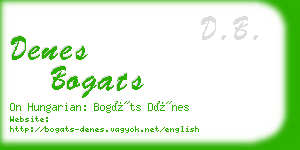 denes bogats business card